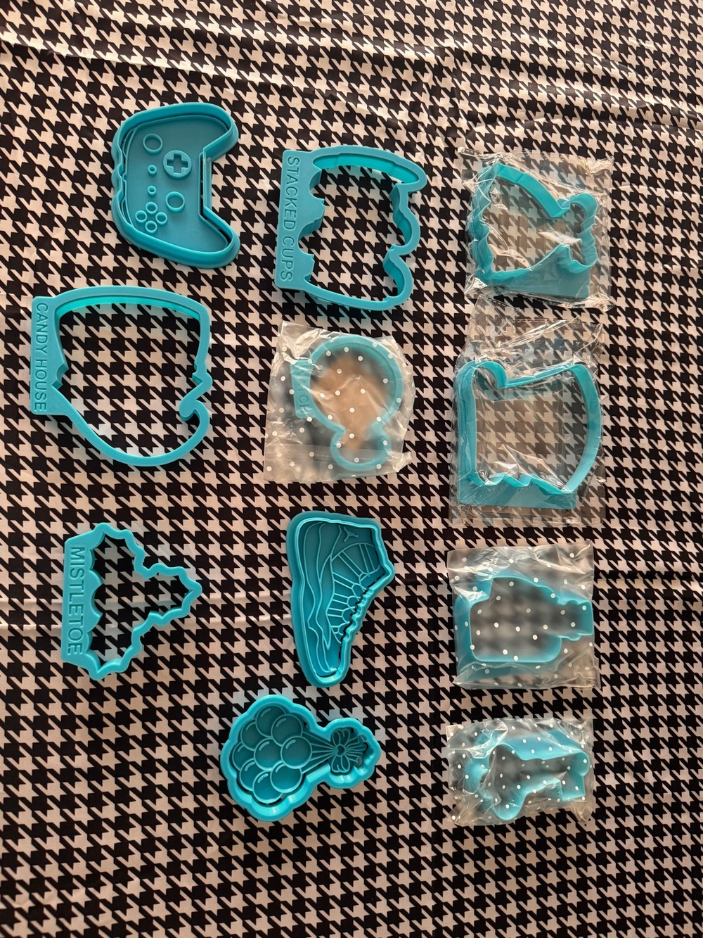 Blue Cookie Cutter Set with Stamps, Many Still Sealed